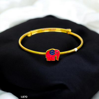 BABY JEWELLERY- (WGT: 1.870 GM APPROX) BIS CERTIFIED 375 9KT GOLD BABY BANGLE 1 PIECE FULL ADJUSTABLE SIZE FROM NEW BORN TO 4 YEARS (FOR RICE CEREMONY AND BIRTHDAY).