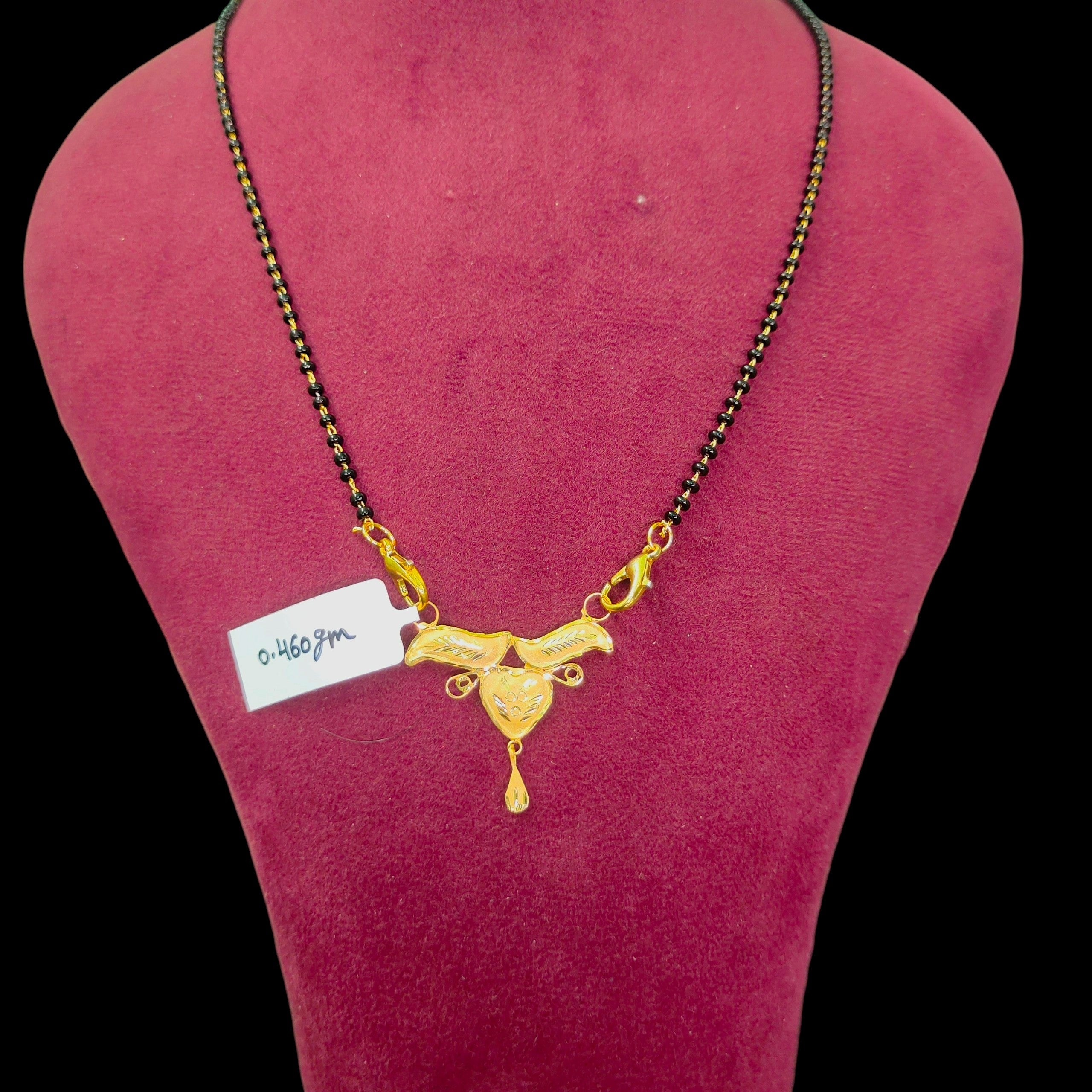 GOLD PENDANT- (WGT: 0.460 GM APPROX) BIS CERTIFIED HUID HALLMARK 375 9KT GOLD PENDANT FOR WOMEN 1 PIECE WITH FREE MANGALSUTRA & TASSEL.