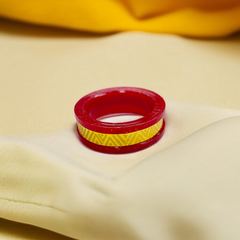 DISCO STYLE HUID HALLMARK 916 22KT GOLD POLA RING 1 PIECE FOR GIFT PURPOSE APPROX WGT: 0.060 GM (GET ANY DESIGN AS PER SIZE)