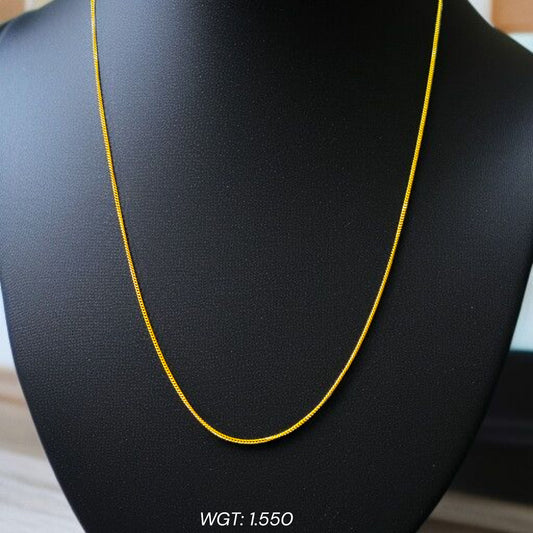 GCH- (MINI BICHA DESIGN) BIS CERTIFIED TRJ WGT: 1.550 GM APPROX HUID HALLMARK 22KT GOLD CHAIN (18 INCH) 1 PIECE FOR WOMEN.