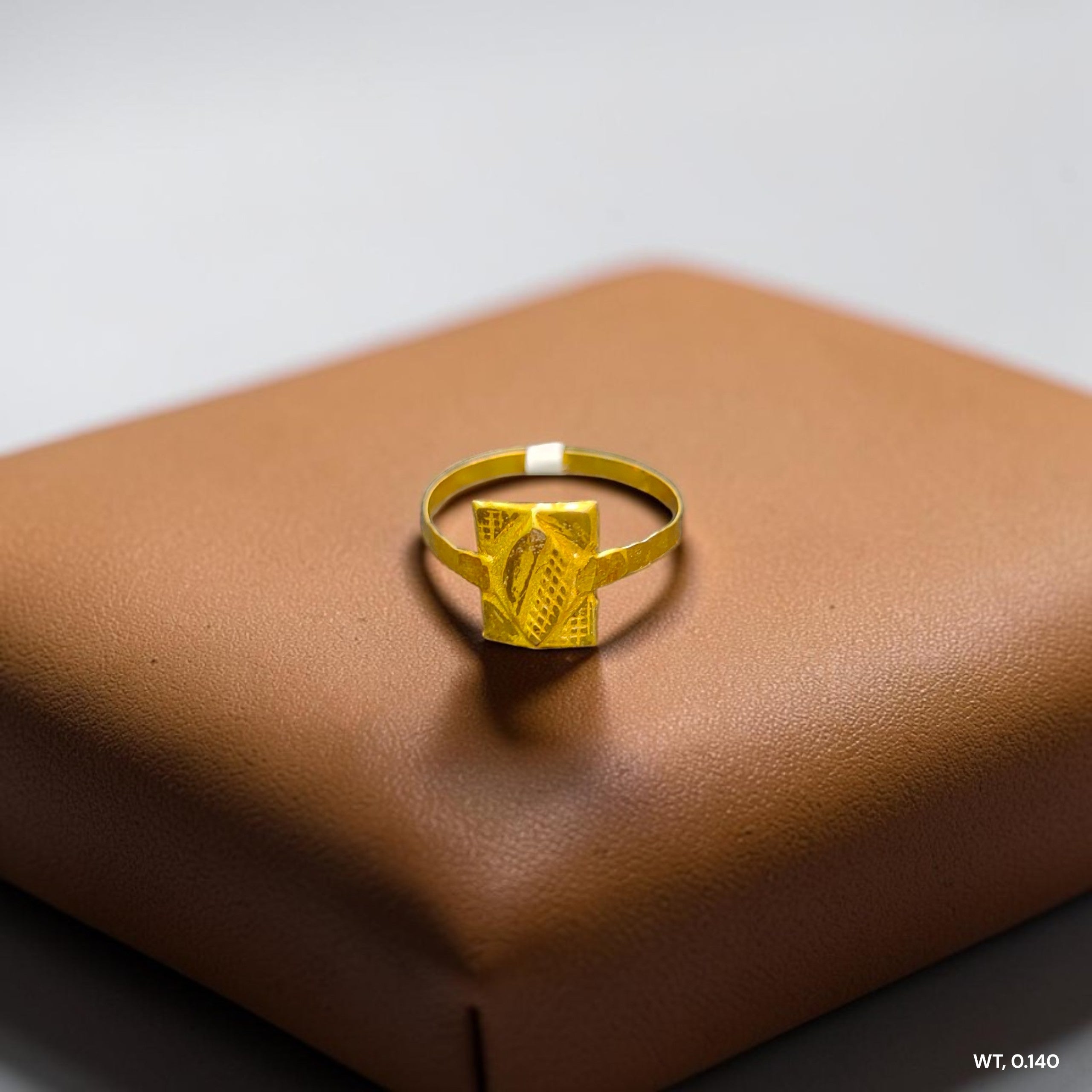 BABY JEWELLERY- TRJ WGT: 0.140 GM APPROX 375 9KT HUID HALLMARK GOLD BABY FINGER RING 1 PIECE FOR RICE CEREMONY & BIRTHDAY.