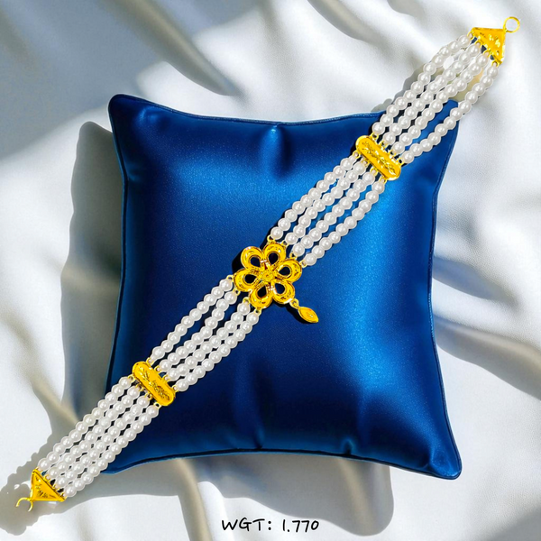 TRJ WGT: 1.770 GM APPROX 22KT HALLMARK HUID GOLD MOTI CHOKER 1 PIECE WITH ADJUSTABLE TASSEL.