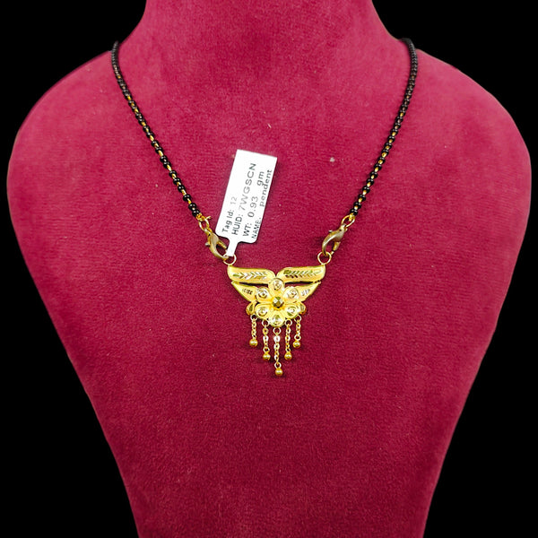 GPM9K- (WGT: 0.930 GM APPROX) BIS CERTIFIED HUID HALLMARK 375 9KT GOLD PENDANT FOR WOMEN 1 PIECE WITH FREE MANGALSUTRA & TASSEL. (7WGSCN)