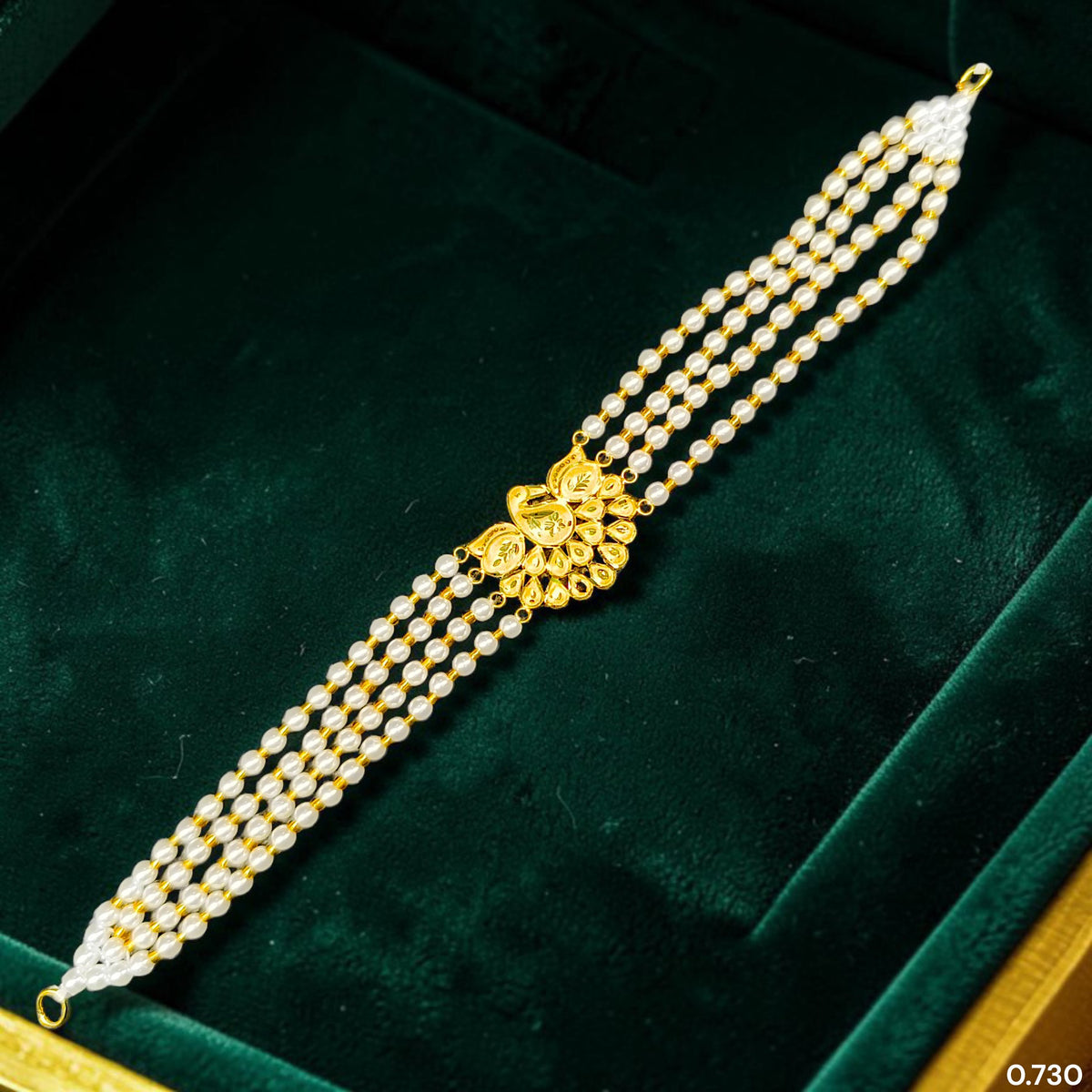 GMC9K- (AC1Q67)-(WGT: 0.730 GM APPROX) BIS CERTIFIED HUID HALLMARK 375 9KT GOLD MOTI CHOKER 1 PIECE WITH ADJUSTABLE TASSEL FOR GIFT IN MARRIAGE.
