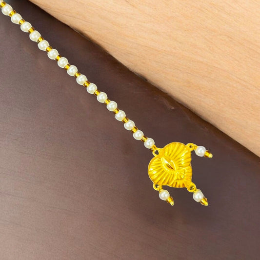 PAAN DESIGN (WGT: 0.270 GM APPROX) KDM GOLD (MANGTIKA) MOTI TICKLY 1 PIECE (50 TONCH) BEST FOR GIFT IN MARRIAGE.