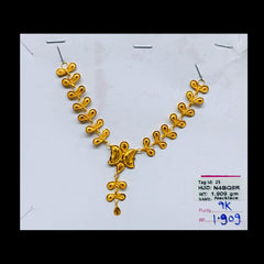 GOLD NECKLACE- (N4BQ8R)-(WGT: 1.909 GM APPROX) BIS CERTIFIED HUID HALLMARK 375 9KT GOLD NECKLACE 1 PIECE FOR WOMEN WITH FREE ADJUSTABLE TASSEL.