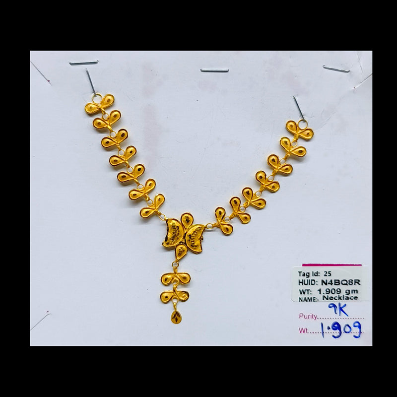GOLD NECKLACE- (N4BQ8R)-(WGT: 1.909 GM APPROX) BIS CERTIFIED HUID HALLMARK 375 9KT GOLD NECKLACE 1 PIECE FOR WOMEN WITH FREE ADJUSTABLE TASSEL.