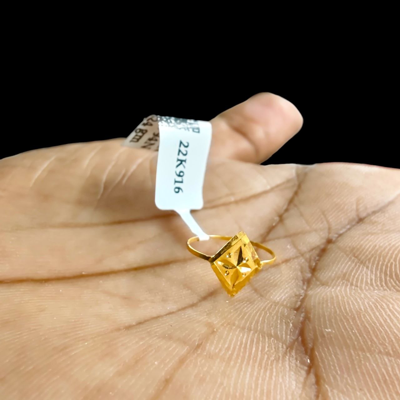 BABY JEWELLERY- TRJ WGT: 0.240 GM APPROX 22KT HUID HALLMARK GOLD BABY FINGER RING 1 PIECE FOR RICE CEREMONY & BIRTHDAY.