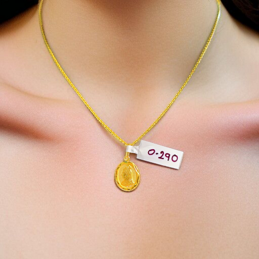 (GLKD) LOCKET WGT: 0.290 GM APPROX KDM GOLD LOCKET 1 PIECE (50 TONCH) WITH ADJUSTABLE TASSEL FOR GIFTING PURPOSE (CHAIN NOT INCLUDED).