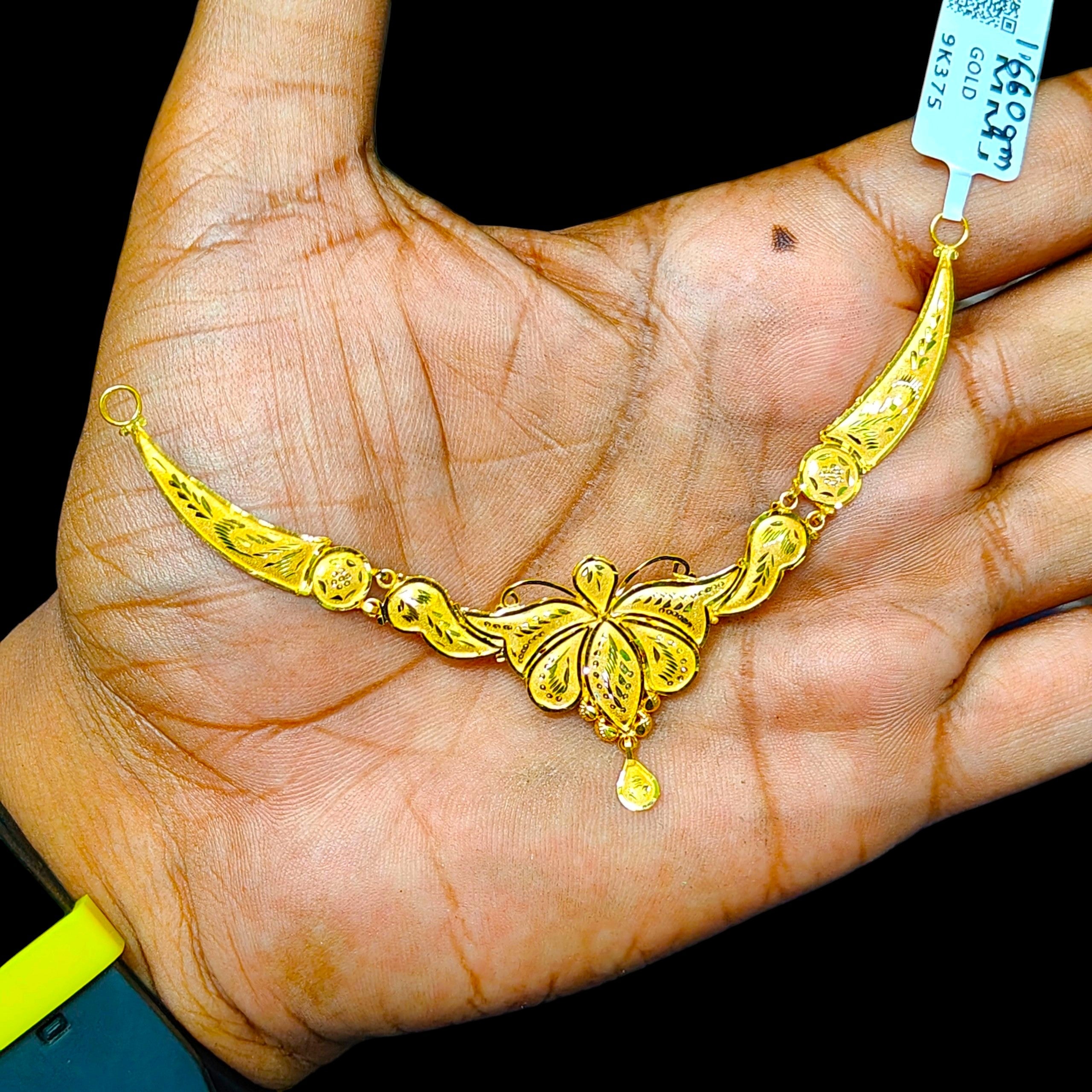 GOLD CHOKER NECKLACE-(WGT: 1.660 GM APPROX) BIS CERTIFIED HUID HALLMARK 9KT GOLD NECKLACE 1 PIECE FOR WOMEN.