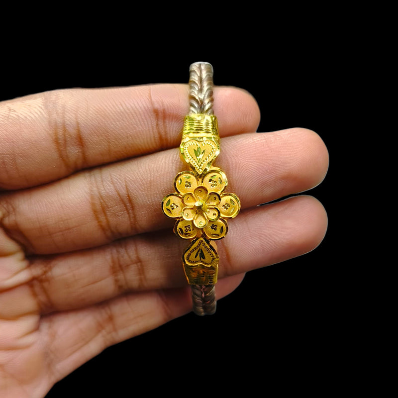 GOLD NOA- (X597NS)-(SIZE: 27) (WGT: 2.220 GM APPROX) BIS CERTIFIED HUID HALLMARK 9KT GOLD BRACELET NOA BADHANO BANGLES 1 PIECE FOR WOMEN.