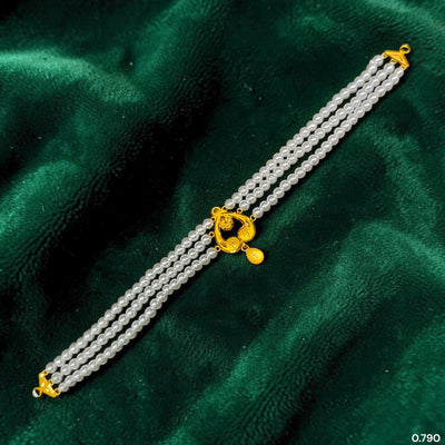 GMC22K- (JJEXQI) (WGT: 0.790 GM APPROX) BIS HALLMARK CERTIFIED 916 22KT GOLD MOTI CHOKER 1 PIECE  WITH ADJUSTABLE TASSEL FOR GIFT IN MARRIAGE.