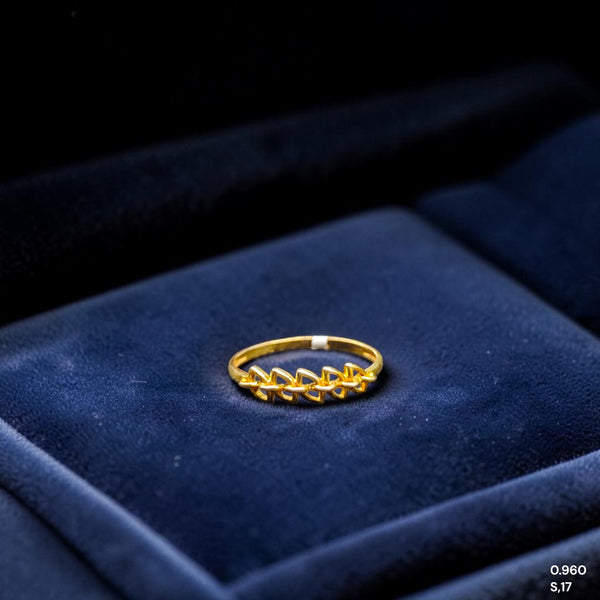 LADIES RING- (SIZE: 17) WGT: 0.960 GM APPROX 14KT HALLMARK GOLD RING FOR WOMEN 1 PIECE.