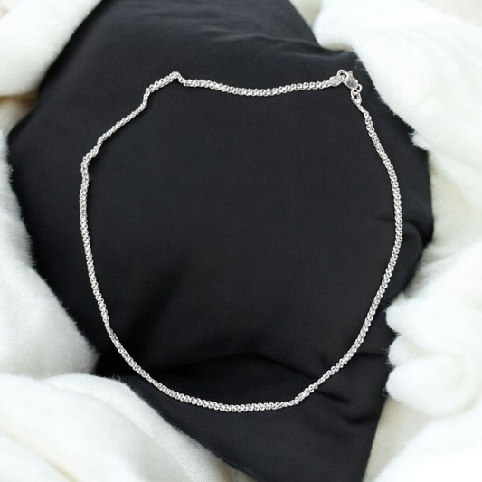 (SLCN) SILVER CHAIN 22 INCH - 625 SILVER CHAIN WGT: 9.900 GM APPROX 1 PIECE (UNISEX DESIGN) FOR MEN AND WOMEN.