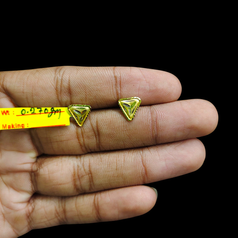 GOLD TOPS- BIS CERTIFIED (WGT: 0.270 GM APPROX) HUID HALLMARK 375 9KT GOLD TOPS 1 PAIR BEST FOR MARRIAGE GIFT.