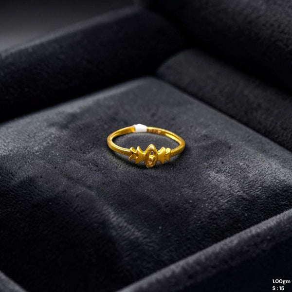 LADIES RING- (SIZE: 15) WGT: 1.000 GM APPROX 14KT HALLMARK GOLD RING FOR WOMEN 1 PIECE.