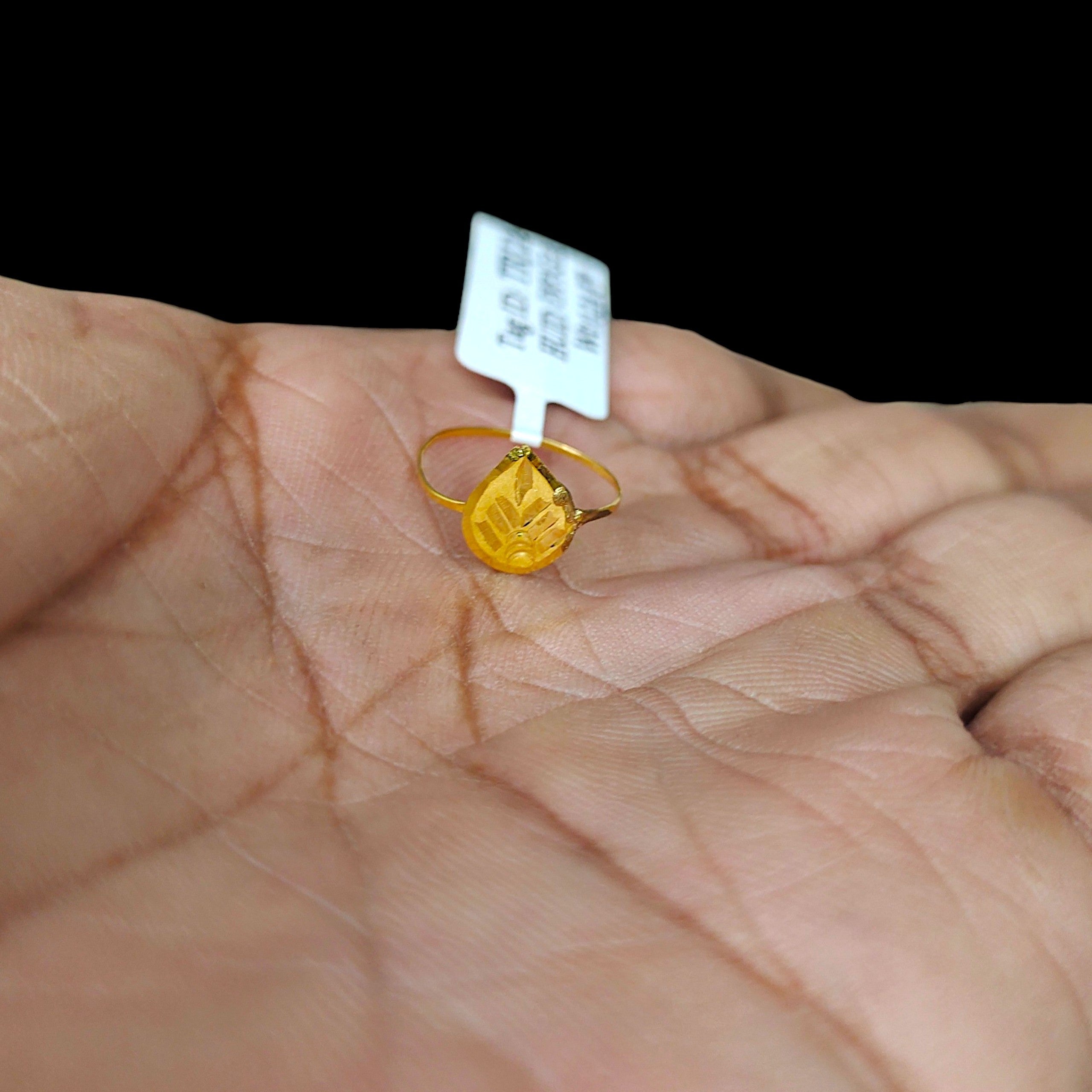 BABY JEWELLERY- TRJ WGT: 0.240 GM APPROX 22KT HUID HALLMARK GOLD BABY FINGER RING 1 PIECE FOR RICE CEREMONY & BIRTHDAY.