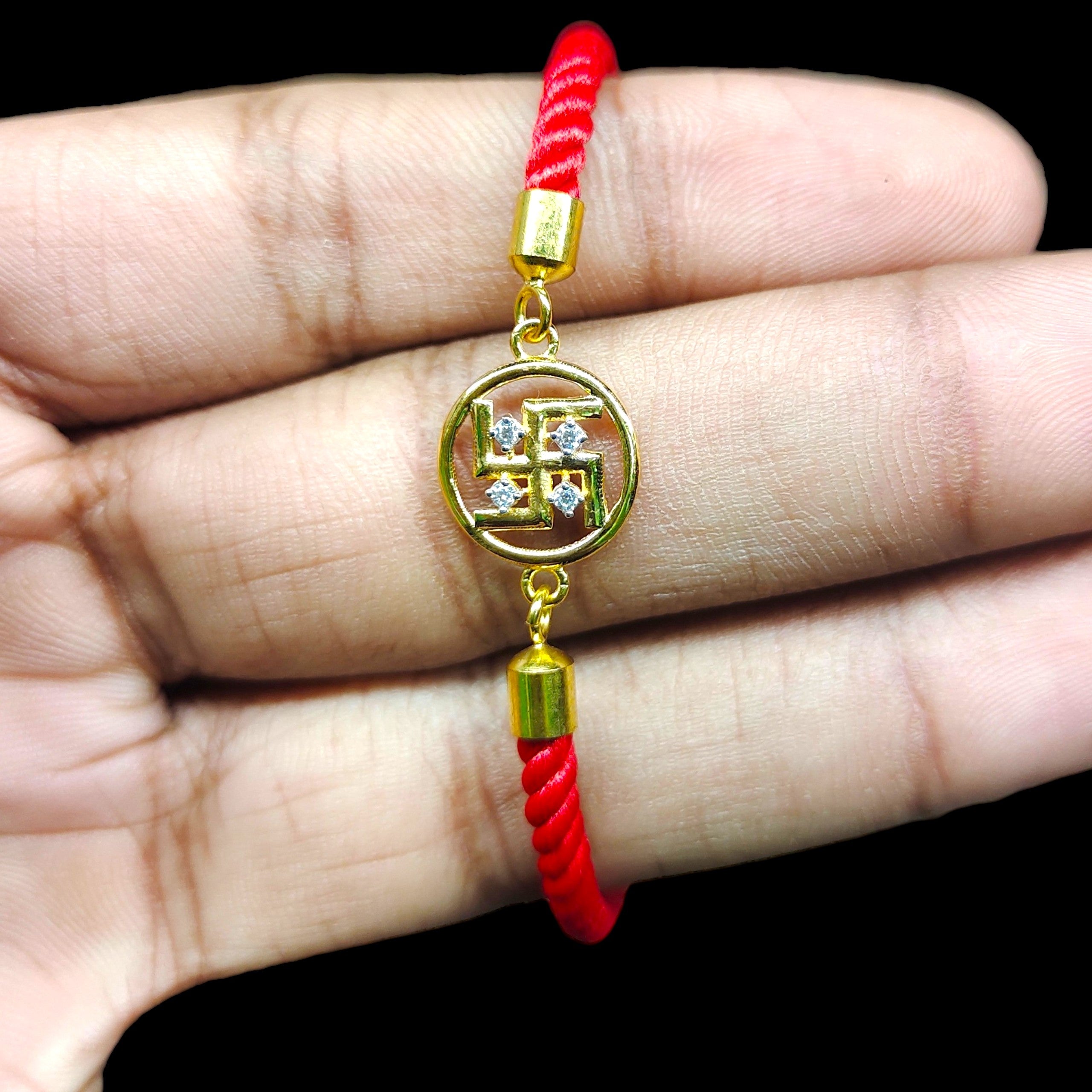 RAKHI- (WGT: 0.430 GM APPROX) BIS CERTIFIED HUID HALLMARK 375 9KT GOLD RAKHI FOR YOUR BELOVED BROTHER (ADJUSTABLE SIZE).