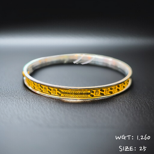 TRJ (SIZE: 25) WGT: 1.260 GM APPROX 22KT HUID HALLMARK GOLD NOA BANGLES (LAZER CHILA) 1 PIECE.