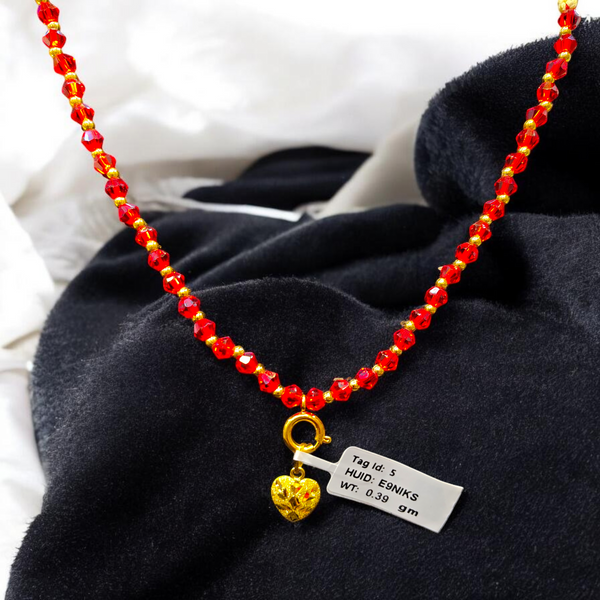 GOLD LOCKET- WGT: 0.390 GM APPROX BIS CERTIFIED HUID HALLMARK 916 22KT GOLD LOCKET 1 PIECE FOR UNISEX. (WITH ADJUSTABLE TASSEL).