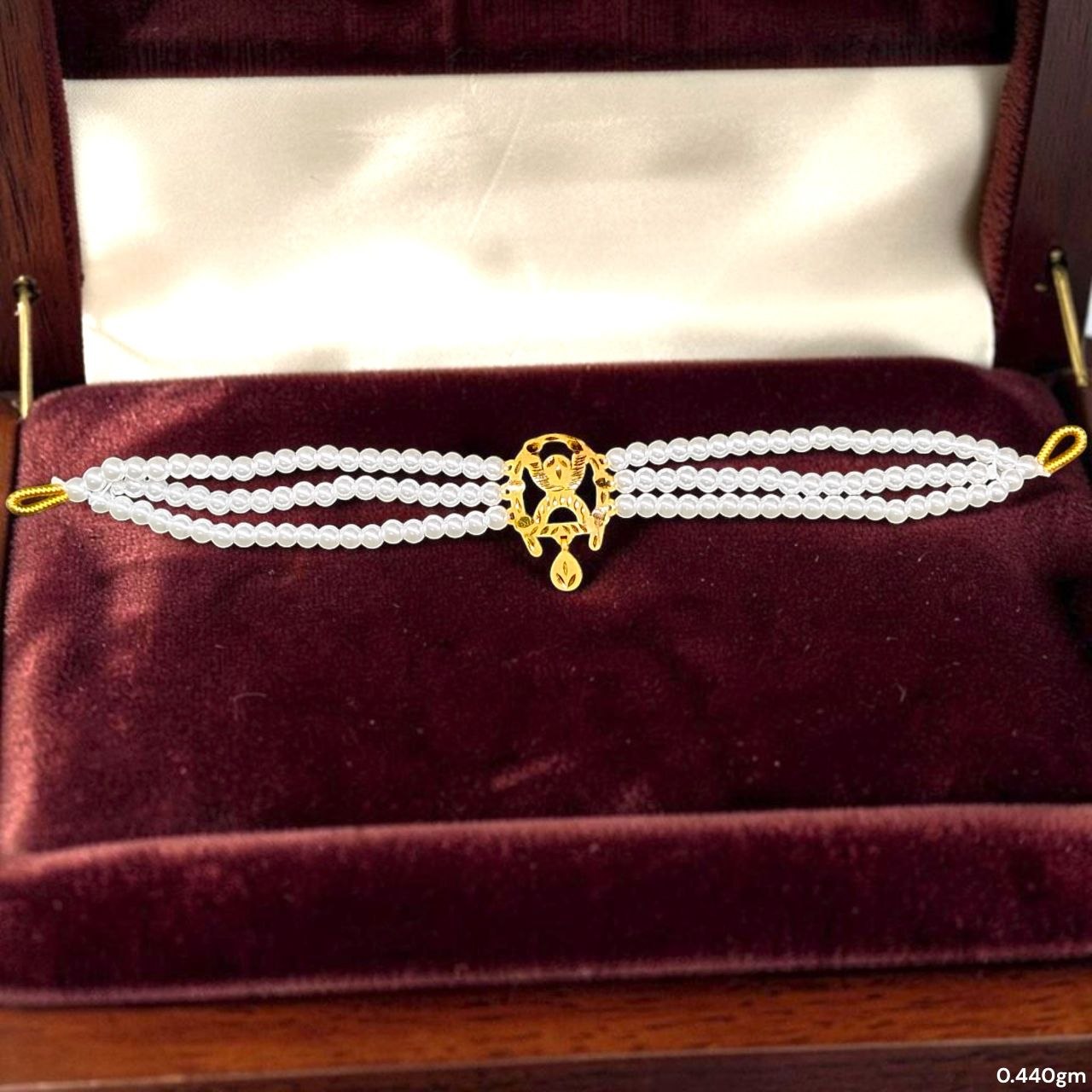 GMC22K- CERTIFIED BIS HUID HALLMARK 916 22KT GOLD MOTI CHOKER 1 PIECE (WGT: 0.440 GM) WITH ADJUSTABLE TASSEL FOR GIFT IN MARRIAGE.
