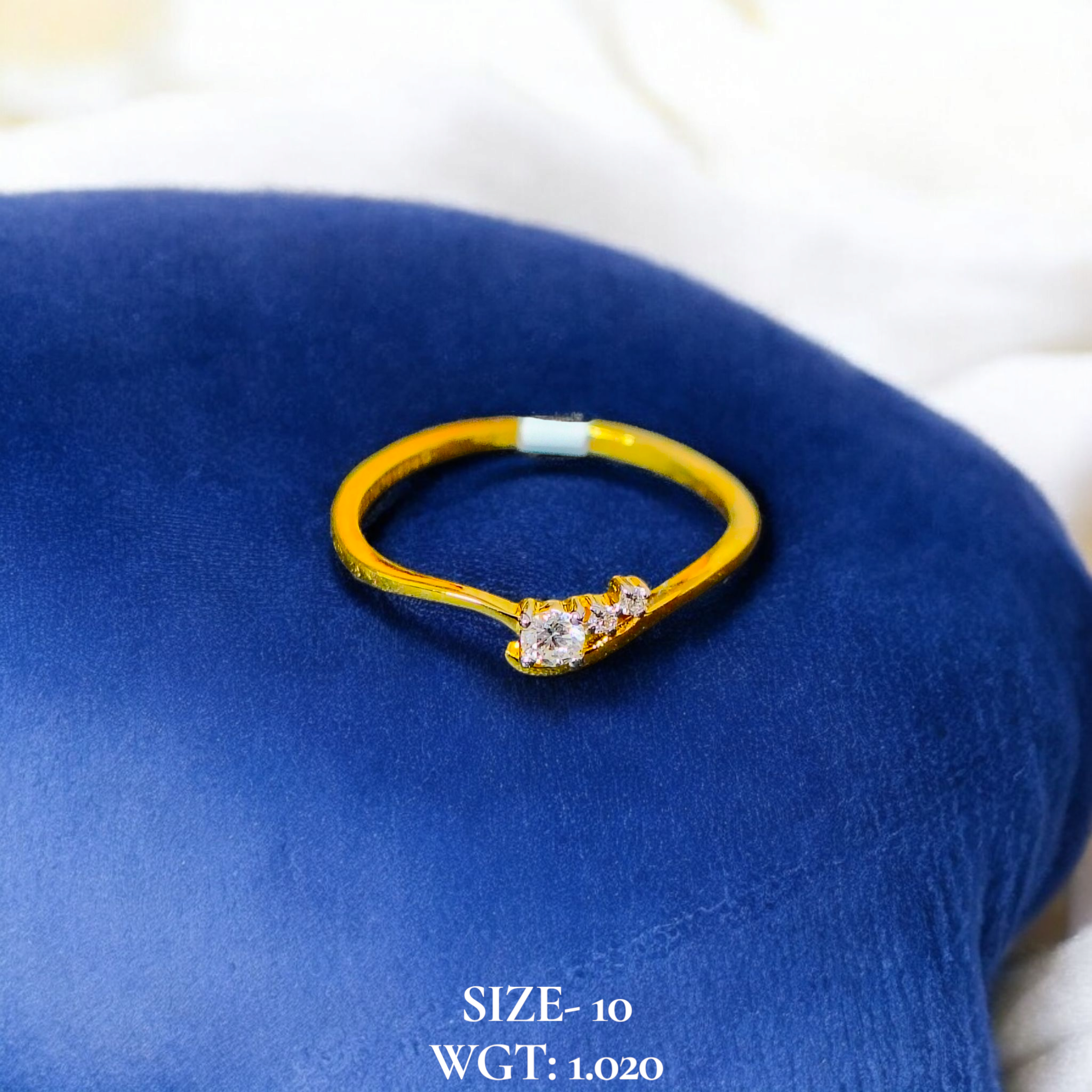 (GLFR18) RAJLAXMI DIAMOND JEWELLERY (SIZE:10) - WGT: 1.020 GM - NATURAL DIAMOND (0.08 CENT) HUID HALLMARK 18KT DIAMOND FINGER RING FOR WOMEN WITH CERTIFICATE OF AUTHENTICITY BY ZORBA (DESIGN NO: LRAP4549).