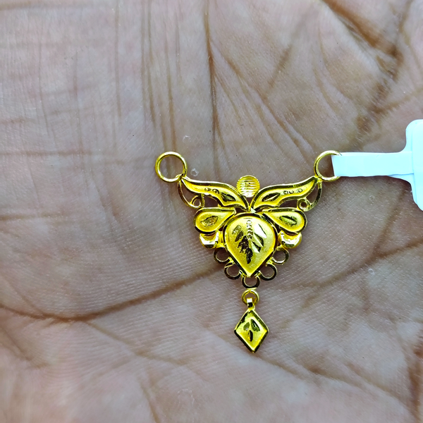 TRJ WGT: 0.800 GM APPROX 22KT HUID HALLMARK GOLD PENDANT MANGALSUTRA 1 PIECE WITH TASSEL.