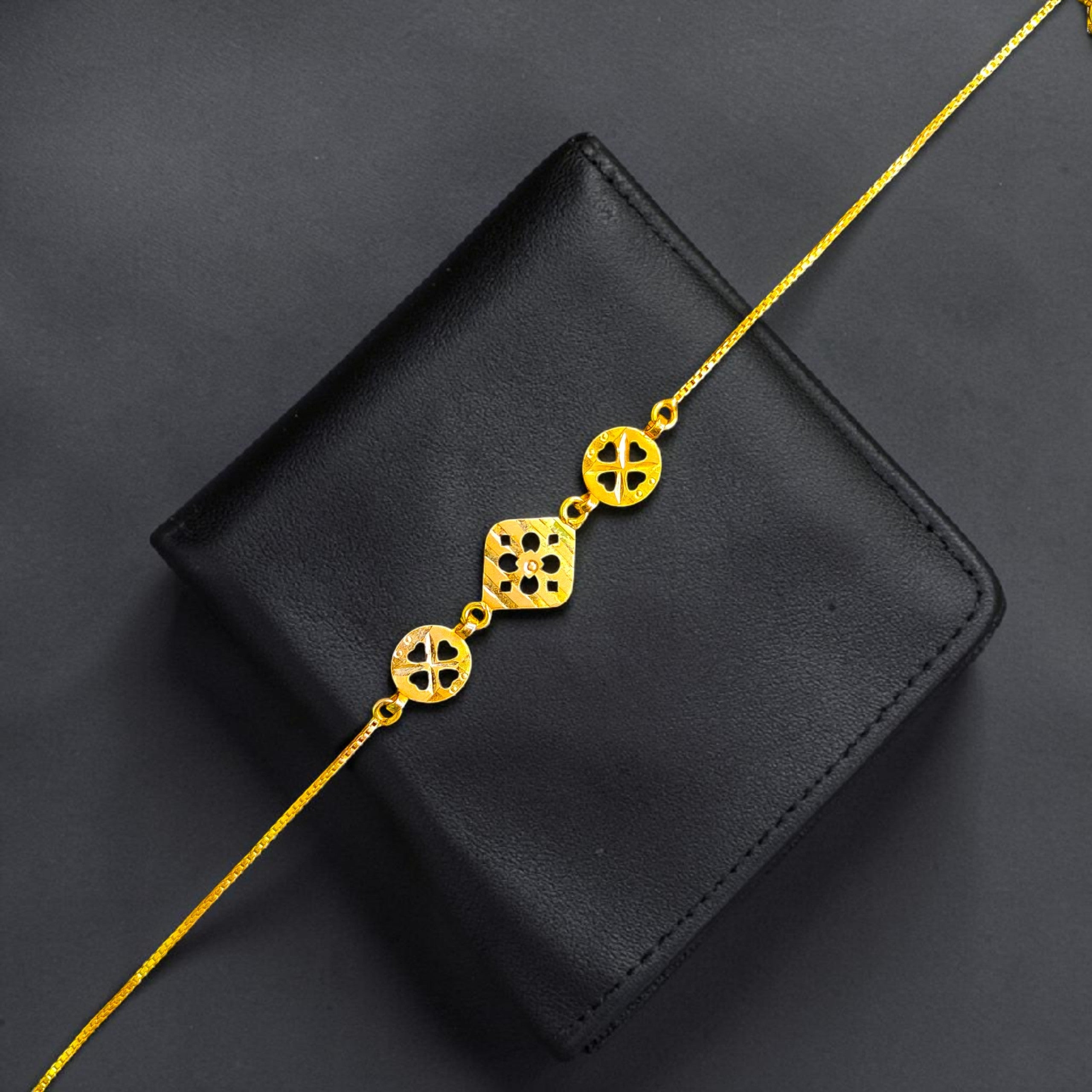 GOLD WRISTLET- 7" BIS CERTIFIED HUID HALLMARK 375 9KT GOLD WRISTLET APPROX WGT: 1.150 FOR WOMEN.