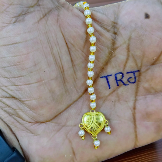 HEART DESIGN (WGT: 0.180 GM APPROX) KDM GOLD (MANGTIKA) MOTI TICKLY 1 PIECE (50 TONCH) BEST FOR GIFT IN MARRIAGE.