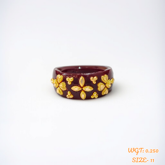 (GPR) TRJ (SIZE: 11) WGT: 0.250 GM APPROX (50 TONCH) KDM GOLD POLA RING FOR WOMEN 1 PIECE FOR GIFT (SOLD ON MRP)