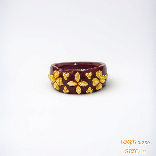 (GPR) TRJ (SIZE: 11) WGT: 0.250 GM APPROX KDM GOLD POLA RING FOR WOMEN 1 PIECE FOR GIFT (SOLD ON MRP)