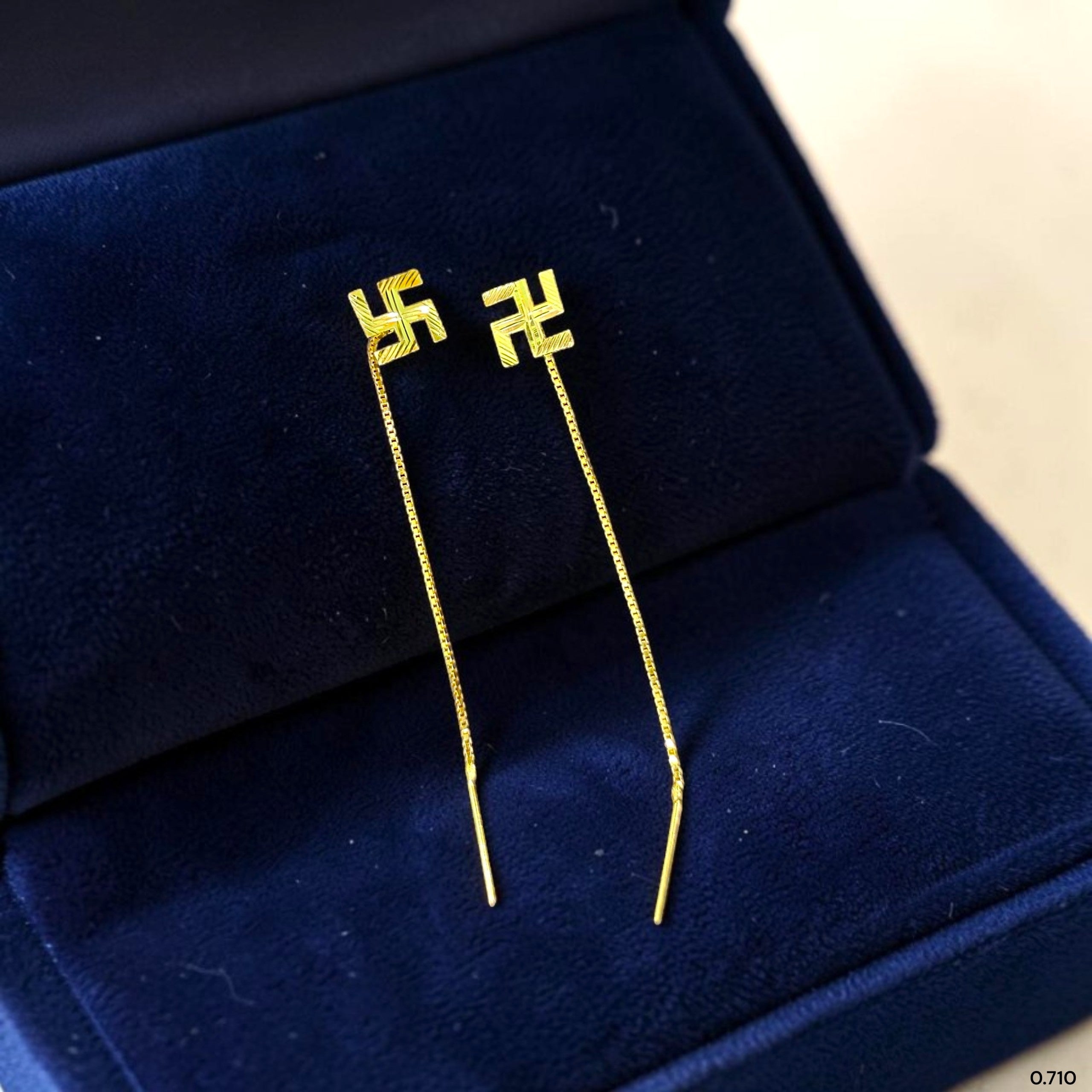 GOLD SUIDHAGA- (WGT: 0.710 GM APPROX) BIS CERTIFIED HUID HALLMARK 9KT GOLD SUIDHAGA EARRINGS (1 PAIR) FOR WOMEN.