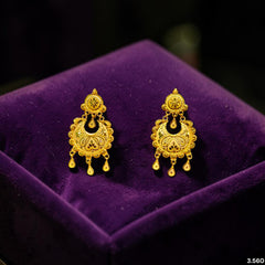 GOLD EARRINGS- (GU637X)-(ZBZNJS) (WGT: 3.560 GM APPROX) BIS CERTIFIED HUID HALLMARK 9KT GOLD EARRINGS 1 PAIR FOR WOMEN (BEST FOR GIFT IN MARRIAGE).