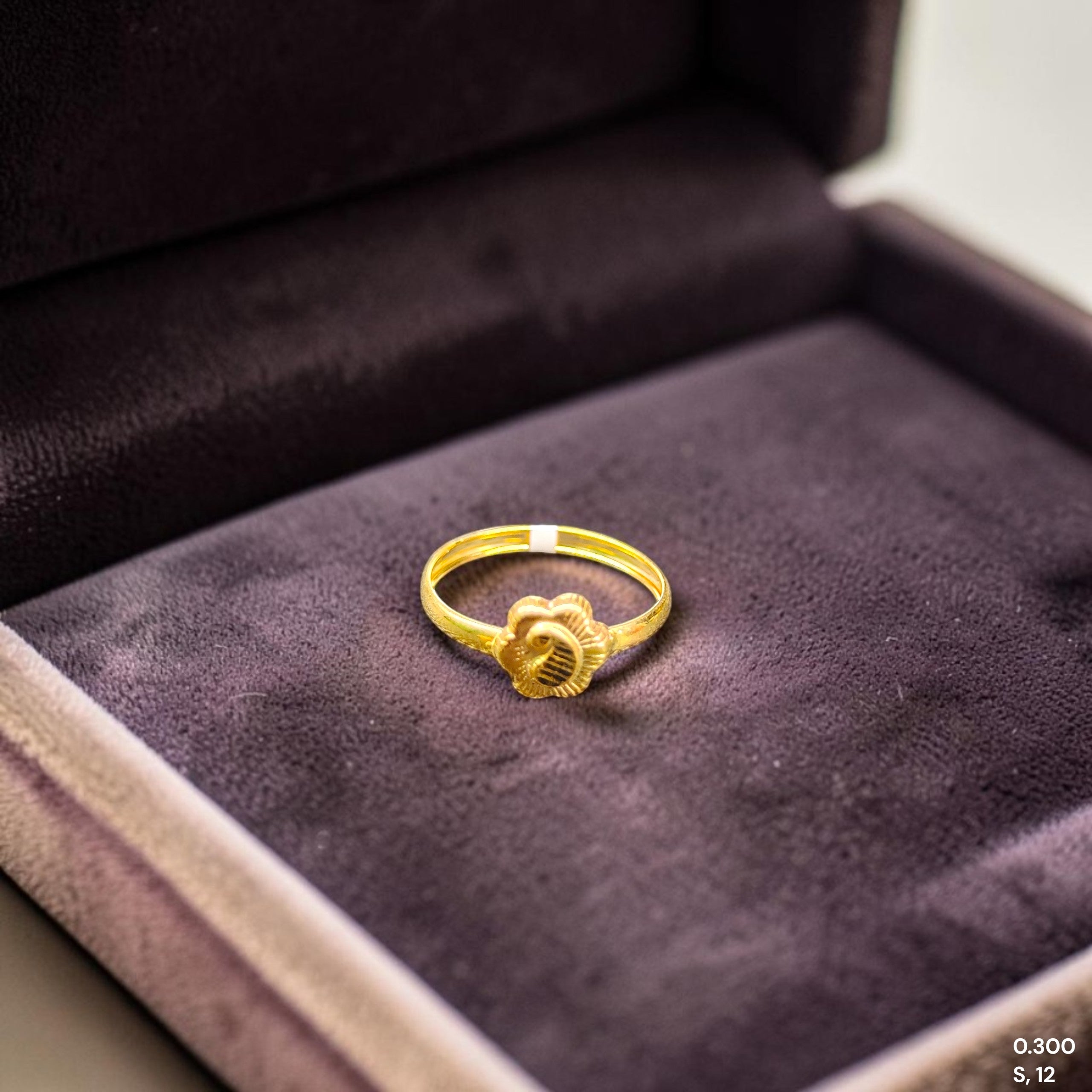 LADIES RING- (SIZE: 12) WGT: 0.300 GM APPROX BIS CERTIFIED HUID HALLMARK 9KT GOLD THUMB RING FOR UNISEX 1 PIECE.