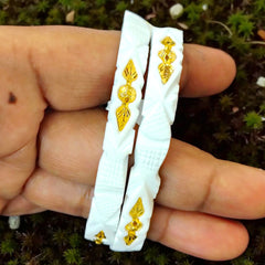 GSB22K- (SIZE: 25) WGT: 2.680 GM APPROX HUID HALLMARK 22KT GOLD SAKHA BADHANO BANGLES 1 PAIR DESIGN FOR REGULAR USE.