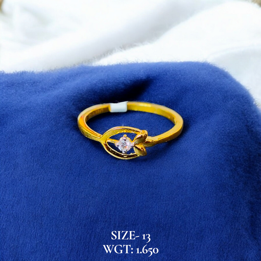 RAJLAXMI DIAMOND JEWELLERY (SIZE:13) - WGT: 1.650 GM - NATURAL DIAMOND (0.03 CENT) HUID HALLMARK 18KT DIAMOND FINGER RING FOR WOMEN WITH CERTIFICATE OF AUTHENTICITY BY ZORBA (DESIGN NO: LRAP4996).