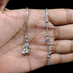 SILVER PAYEL- (A35) (WGT: 13.700 GM APPROX) 625 SILVER PAYEL (ANKLET) 1 PAIR LENGTH: 10