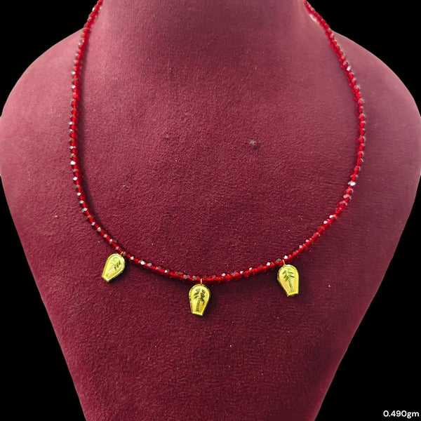 GCS22K- WGT: 0.490 GM APPROX HUID HALLMARK 22KT GOLD MOTI SELIHAR 1 PIECE WITH CRYSTAL CHAIN.