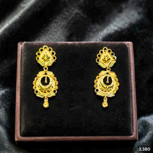 GOLD EARRINGS- (WGT: 2.380 GM APPROX) BIS CERTIFIED HUID HALLMARK 9KT GOLD EARRINGS 1 PAIR FOR WOMEN (BEST FOR GIFT IN MARRIAGE). (6RIVPH)-(TF1L6C)