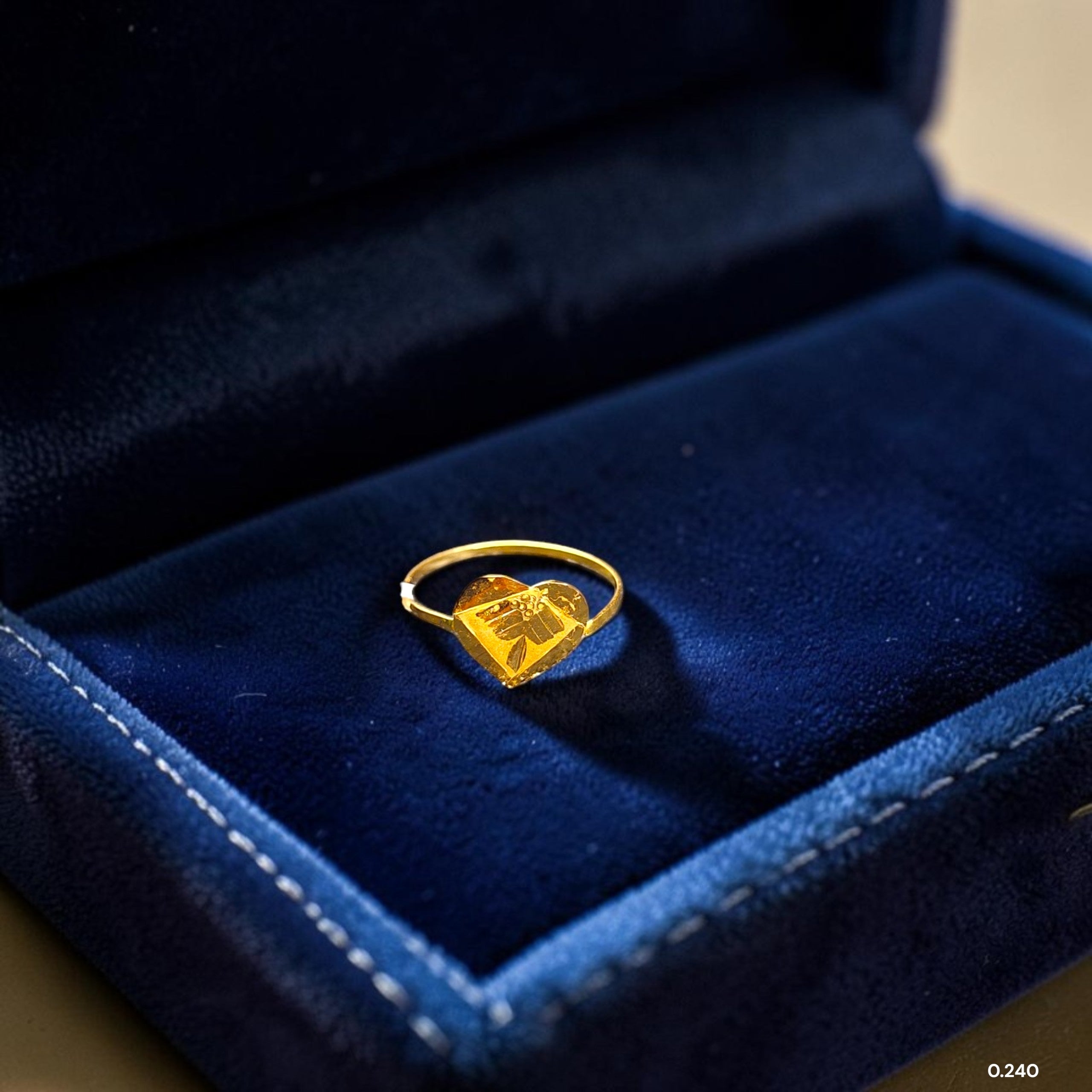 BABY JEWELLERY- TRJ WGT: 0.240 GM APPROX 22KT HUID HALLMARK GOLD BABY FINGER RING 1 PIECE FOR RICE CEREMONY & BIRTHDAY.