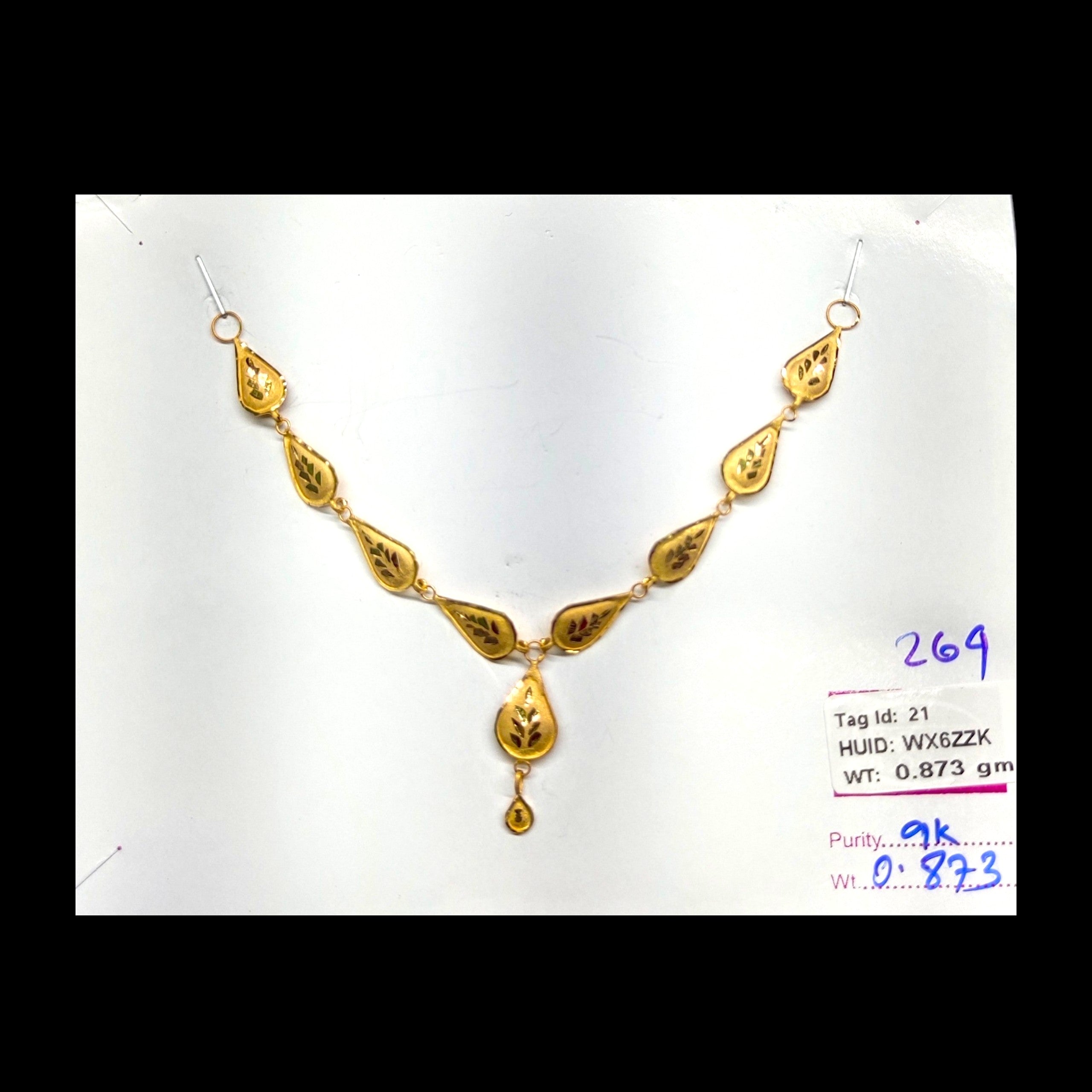 GOLD CHOKER NECKLACE-(WGT: 0.873 GM APPROX) BIS CERTIFIED HUID HALLMARK 9KT GOLD NECKLACE 1 PIECE FOR WOMEN.