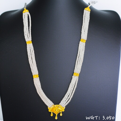 (GCN) TRJ WGT: 3.050 GM APPROX 22KT HUID HALLMARK GOLD MOTI SITAHAR 1 PIECE WITH ADJUSTABLE TASSEL.