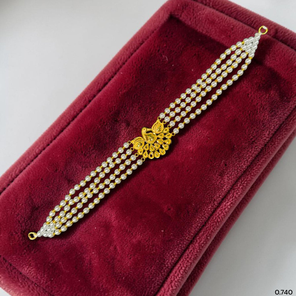 GMC9K- (LETHDB)-(WGT: 0.740 GM APPROX) BIS CERTIFIED HUID HALLMARK 375 9KT GOLD MOTI CHOKER 1 PIECE WITH ADJUSTABLE TASSEL FOR GIFT IN MARRIAGE.