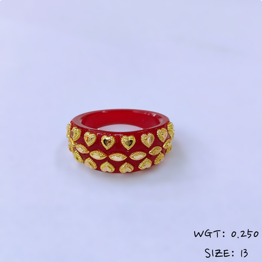 (GPR) TRJ (SIZE: 13) WGT: 0.250 GM APPROX (50 TONCH) KDM GOLD POLA RING FOR WOMEN 1 PIECE FOR GIFT (SOLD ON MRP)