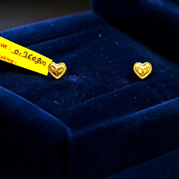 GOLD TOPS- BIS CERTIFIED (WGT: 0.360 GM APPROX) HUID HALLMARK 375 9KT GOLD TOPS 1 PAIR BEST FOR MARRIAGE GIFT.