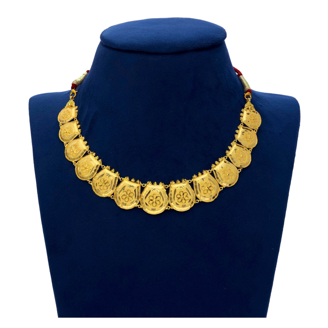 MADE TO ORDER (GNC22) BIS CERTIFIED HUID HALLMARK 916 22KT GOLD BRIDAL NECKLACE WGT: 9.400 GM APPROX (1 PIECE) WITH TASSEL FOR WOMEN (BLUE TAG PREMIUM SEGMENT JEWELLERY) -DELIVERY IN 25 DAYS.