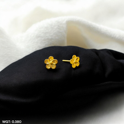 (GSE9) TRJ BABY TOPS WGT: 0.380 GM APPROX BIS CERTIFIED HUID HALLMARK 9KT GOLD STUD EARRINGS FOR WOMEN 1 PAIR FOR REGULAR USE.