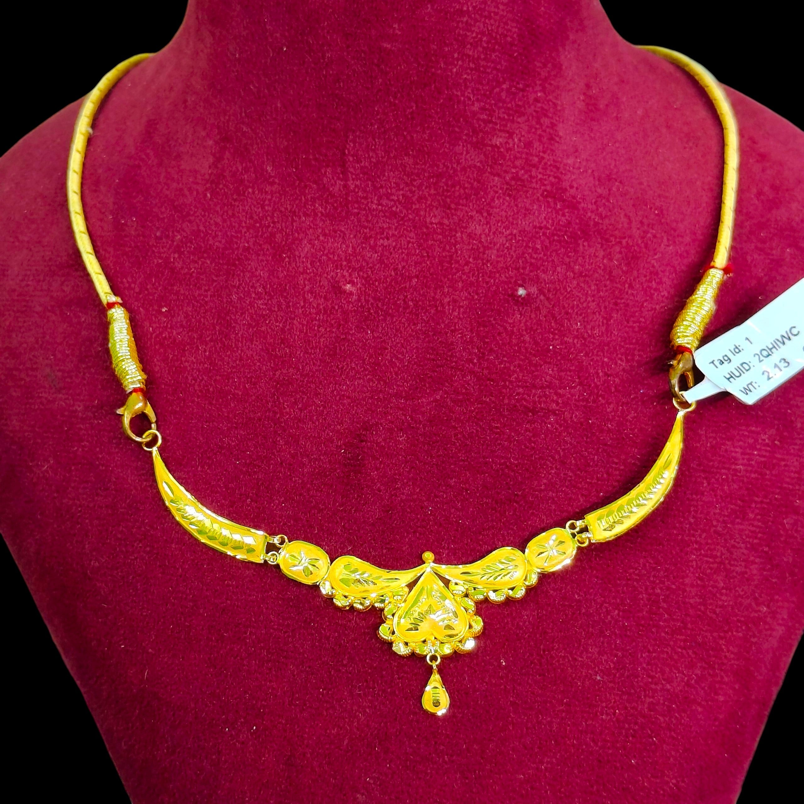 GOLD NECKLACE- BIS CERTIFIED HUID HALLMAR 916 22KT GOLD NECKLACE CHOKER (WGT: 2.130 GM) 1 PIECE FOR WOMEN.