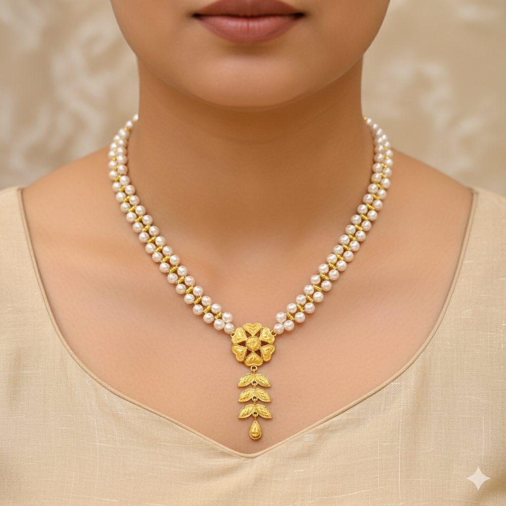 (GMP22) BIS CERTIFIED WGT: 0.730 GM APPROX HUID HALLMARK 916 22KT GOLD MOTI PENDANT 1 PIECE FOR YOUR BEAUTIFUL WIFE.