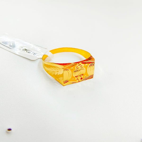 SIZE:23 (WGT: 1.850 GRAM APPROX) BIS CERTIFIED HUID HALLMARK 916 22KT GOLD GENTS FINGER RING FOR MENS 1 PIECE.